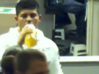 Cruz Velazquez Acevedo drinking