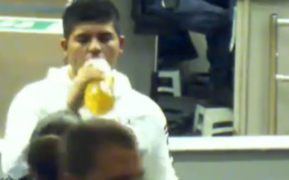 Cruz Velazquez Acevedo drinking