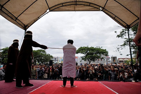 Man flogged in Indonesia