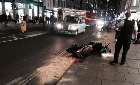 moped getaway crash