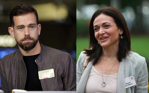 Jack Dorsey and Sheryl Sandberg