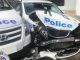 Australian damaged police car