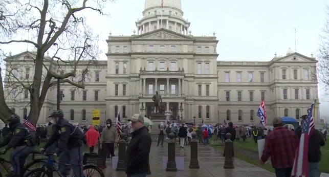 Michigan protesters decry Covid-19 state of emergency