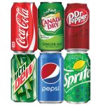 Cans carbonated drinks