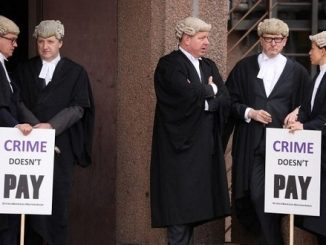 Barristers protesting