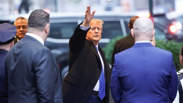 Donald Trump leaving for Defamation case