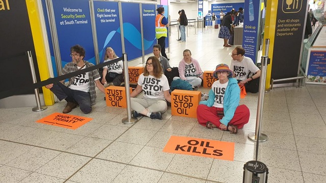 Just-Stop Oil Gatwick Airport protest