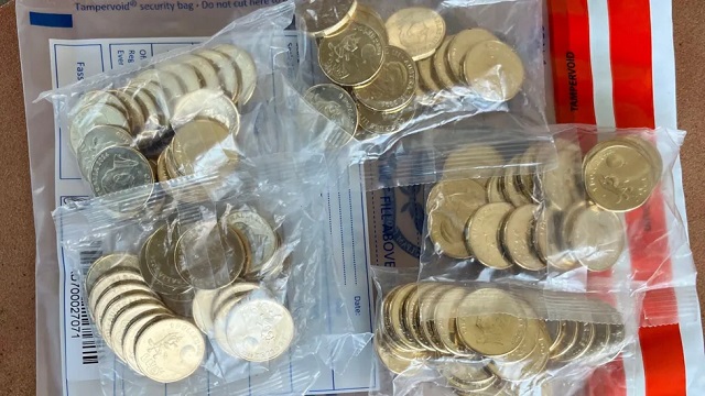 recovered stolen Bluey coins