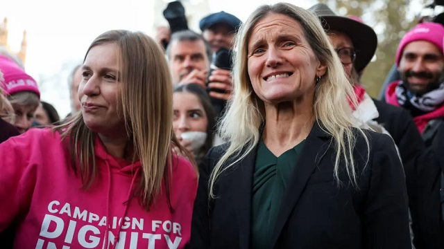 Kim Leadbeater outside parliament