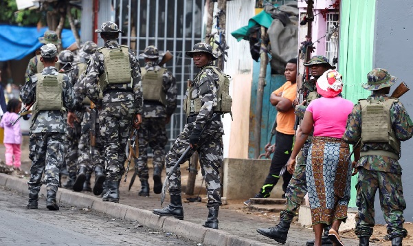 Mozambique military patrol Maputo