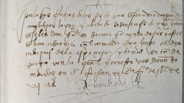 manuscript page penned in 1527