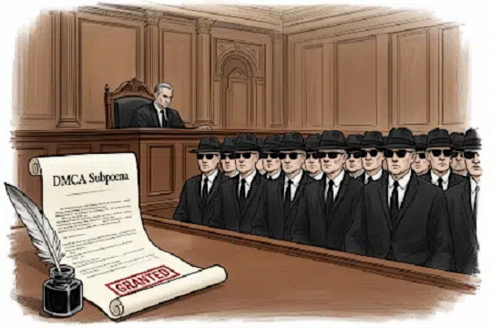 DMCA subpoena exposing domain operators granted