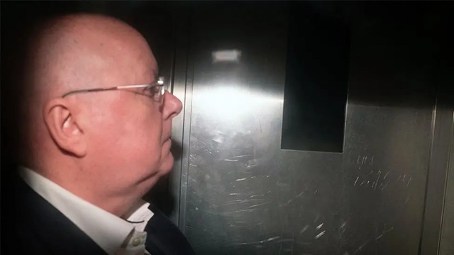Peter Murrell inside the prison van