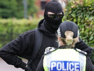 Glasgow protest with face covering