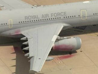 Damaged plane at RAF Brize Norton